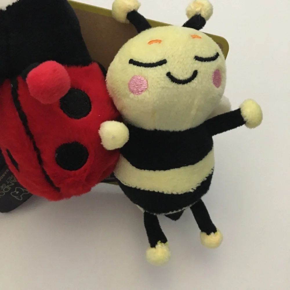 NEW Dog Toys Small Plush 3pk Squeaker & Crinkle Butterfly, Bee, Ladybug | NANDOG